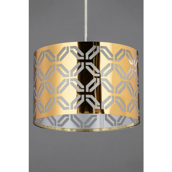 BHS Lighting Metallic Lasered Easy Fit Light Shade For Unisex 2 BHS Lighting Metallic Lasered Easy Fit Light Shade For Unisex - Image 2