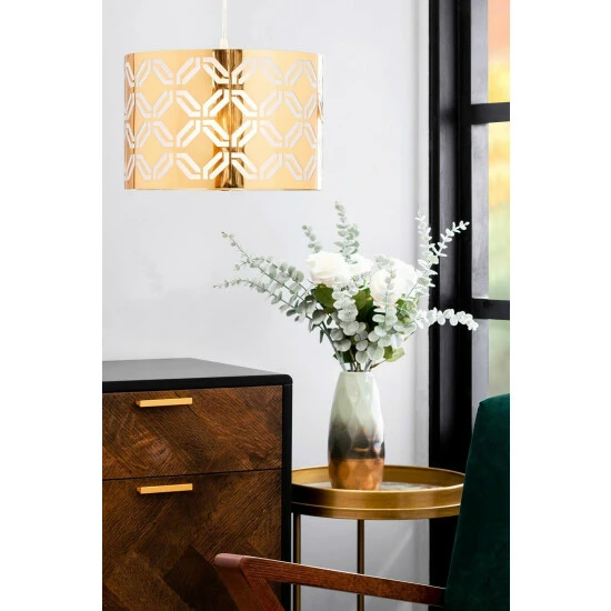 BHS Lighting Metallic Lasered Easy Fit Light Shade For Unisex 4 BHS Lighting Metallic Lasered Easy Fit Light Shade For Unisex - Image 4