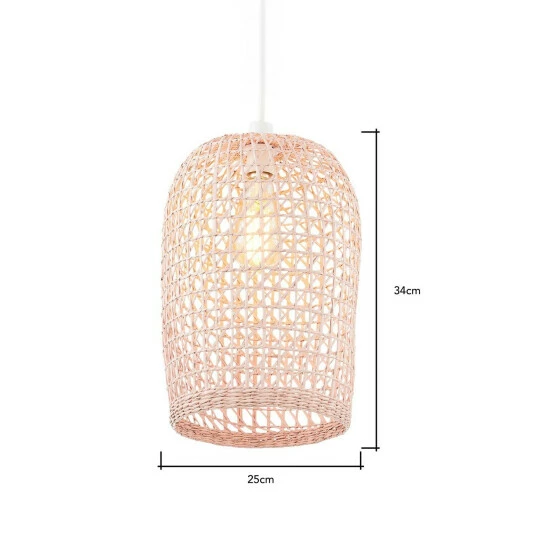 BHS Lighting Woven Rattan Easy Fit Light Shade For Unisex 5 BHS Lighting Woven Rattan Easy Fit Light Shade For Unisex - Image 5