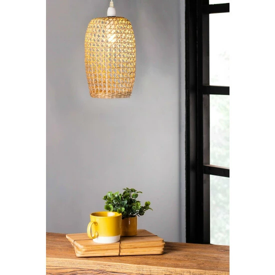 BHS Lighting Small Woven Rattan Easy Fit Light Shade For Unisex 4 BHS Lighting Small Woven Rattan Easy Fit Light Shade For Unisex - Image 4