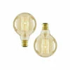 BHS Lighting Pack Of 2 Gold Tint 40W B22 Bayonet Cap Globe Bulb For Unisex