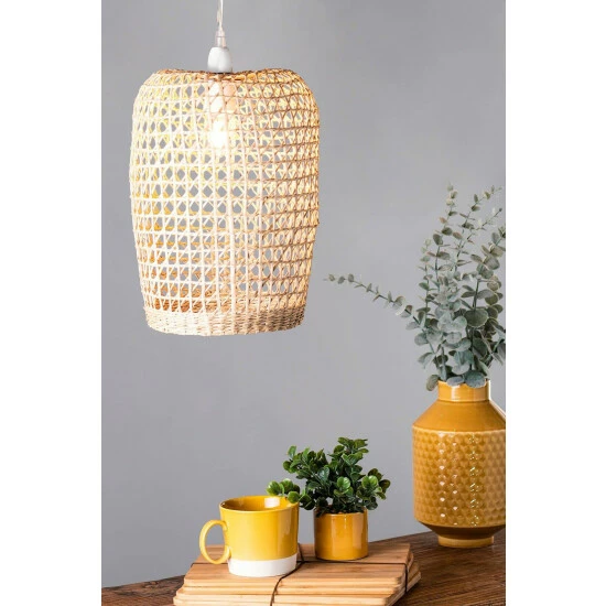 BHS Lighting Woven Rattan Easy Fit Light Shade For Unisex 4 BHS Lighting Woven Rattan Easy Fit Light Shade For Unisex - Image 4