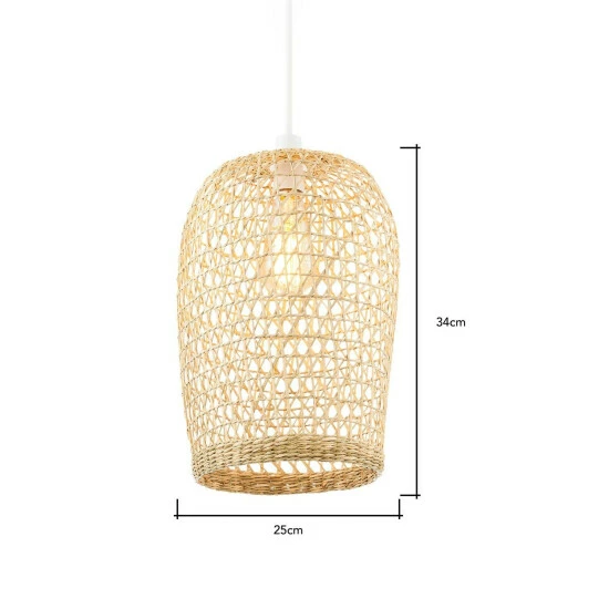 BHS Lighting Woven Rattan Easy Fit Light Shade For Unisex 5 BHS Lighting Woven Rattan Easy Fit Light Shade For Unisex - Image 5