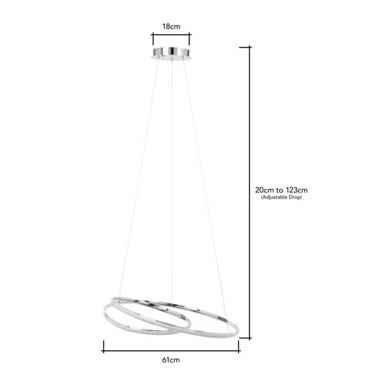 BHS Lighting Renzo Pendant Colour Changing Ceiling Light For Unisex 5 BHS Lighting Renzo Pendant Colour Changing Ceiling Light For Unisex - Image 5