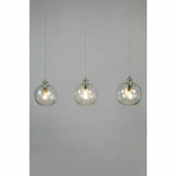 BHS Lighting Alfie Bobble Glass 3 Light Diner Pendant For Unisex