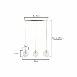 BHS Lighting Alfie Bobble Glass 3 Light Diner Pendant For Unisex -BHS Lighting Sales Store unnamed file 964
